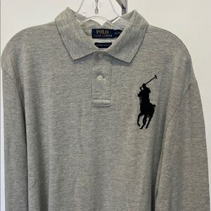 Ralph Lauren Heather Gray Polo Shirt Slim Fit